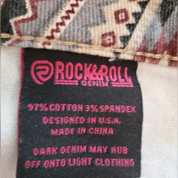 Rock & Roll Cowgirl Denim Jeans Womens 31x36 Bargain Button Bell Flare EUC - Picture 9 of 14